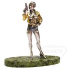 Серебряная статуэтка с позолотой "Девушка с пистолетом"