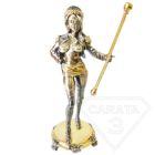 Серебряная статуэтка с позолотой "Девушка с тростью"