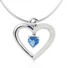 Золотий кулон-серце з блакитним топазом «Loving heart»