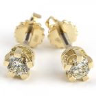 Золотые серьги-пусеты с бриллиантами «Наида»
