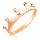 Золотое кольцо корона с бриллиантом 0,01Ct «Моя королева» 