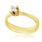 Золотое кольцо с бриллиантом 0.08 на помолвку «Берта»