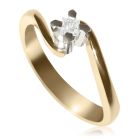 Каблучка на заручини з квадратним діамантом 0,15 Ct «Vittoria»