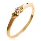 Золотое женское кольцо с бриллиантом 0,03 Ct «Элегантный шик»