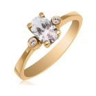 Золоте заручальне кольцо з цирконієм «Лідія»