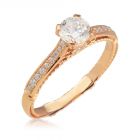 Золотое помолвочное кольцо с большим камнем «Влюблена»
