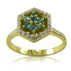 Золотое кольцо с изумрудами «Лесной цветок»