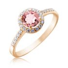 Золотое кольцо с розовым морганитом «Алеся»