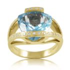 Золотое кольцо с топазом и бриллиантами «Оксана»