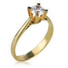 Золотое кольцо для помолвки с крупным фианитом «Элис»