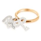 Золотое кольцо с подвесками и цирконием Сваровски «Три желания»
