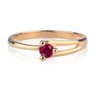 Кольцо помолвочное из золота с  рубином «Любовь моя»