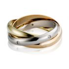 Золотое обручальное кольцо с бриллиантами «Тринити»