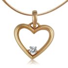 Золотой кулон сердце с бриллиантом «Любовь в сердце»