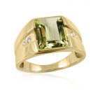 Золотой перстень с зеленым бериллом «LandLord»