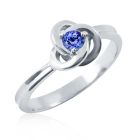 Золотое кольцо для помолвки с танзанитом «Волшебство любви»