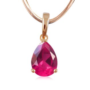 Золотий кулон з рубіном-краплею «Mirage»