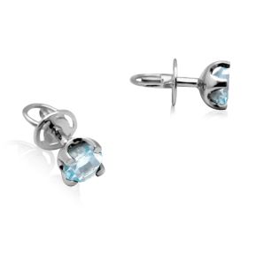 Золоті сережки пусети з топазами «Reine»