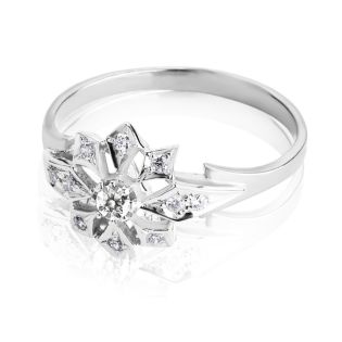 Кольцо в белом золоте с бриллиантами «Сияние звезд»