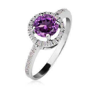 Женское кольцо с аметистом 1 карат «Оливия»