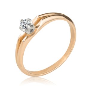 Помолвочное кольцо с брилиантом 0.1 карата «Mary»