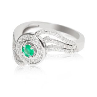 Элитное кольцо с изумрудом и бриллиантами «Miraggio»