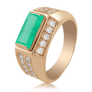 Gold ring with emerald «emerald Prince»