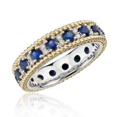 Свадебное кольцо с сапфиром эксклюзивное «Монако» 