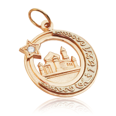Золотой кулон с цирконием «Мечеть»