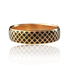 Золотое обручальное кольцо с эмалью «Aida-I»