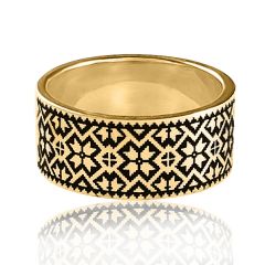 Золотое обручальное кольцо «Вышиванка»