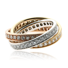 Золотое обручальное кольцо Тринити
