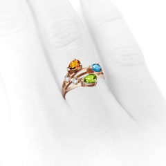 Золотое кольцо с самоцветами «Весеннее»
