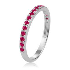 Золотое кольцо-дорожка с рубинами «Королева сердца» 