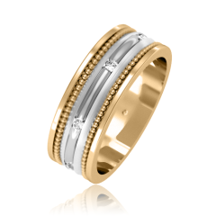 Золотое обручальное кольцо с бриллиантами «Вечная история - I»
