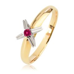 Золотое помолвочное кольцо с рубином «Теят»