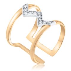 Золотое кольцо на фалангу «Stylish»