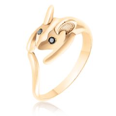 Золотое фаланговое кольцо «Кошки-мышки»