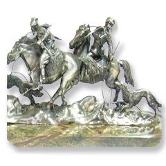 Серебряная композиция с позолотой «Охота»