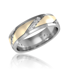 Золотое обручальное кольцо с бриллиантами «Alice»