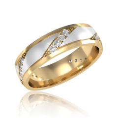 Золотое обручальное кольцо с бриллиантами «Alice»
