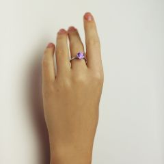 Золотое помолвочное кольцо с крупным аметистом  «My Tiffany»
