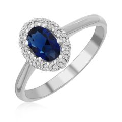Золотое кольцо с овальным сапфиром «Blue delight»