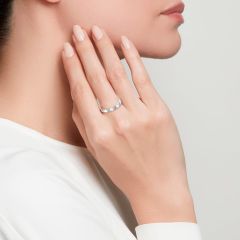 Золотое кольцо с дорожкой бриллиантов «Combi»