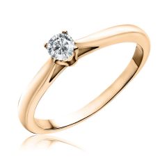 Золота каблучка для заручин з одним діамантом «Lily»