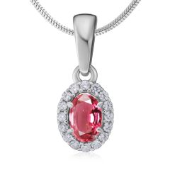 Кулон с овальной розовой шпинелью «Pink delight»