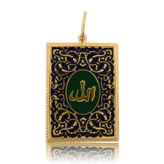 Золотой кулон с эмалью "Коран"