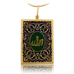 Золотой кулон с эмалью «Коран»