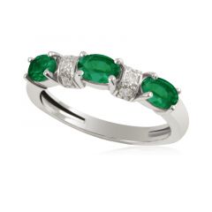 Перстень з овальними смарагдами та діамантами «Золотий вік»