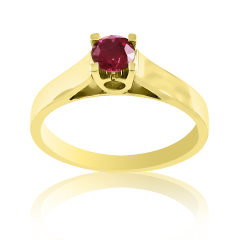 Золота класична каблучка з рубіном 0.5 ct «Спокуса»
